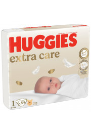 HUGGIES Extra care 1, 2-5kg, 84 gab. autiņbiksītes